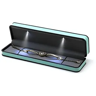 HSLFUAI LED Schmuckkästchen mit Licht – Luxus Geschenkbox für Ring, Armband, Halskette oder Kette – Beleuchtete Schmuckbox für Verlobung, Hochzeit, Geburtstag