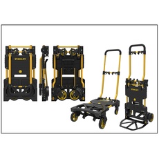 Stanley 2-in-1 Sackkarre und Plattformwagen - Sackkarre Klappbar - Transportwagen Max. 137KG - Sackkarre Max. 80KG - für Umzug, Hausarbeiten und Einkäufe - Stahl/Aluminium - Schwarz/Gelb