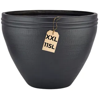 Blumentopf Deko Wohnaccessoire Schwarz Aluminium 57cm Modern Handarbeit Vintage