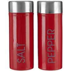 Premier Housewares Salz-und Pfeffer-Set, rote Emaille, 4x4x11