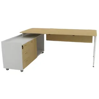 JV moebel Eckschreibtisch Buche Braun