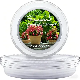 LIKOSO Blumentopf Untersetzer 15cm, Blumenuntersetzer, Klare Kunststoff Tropfschalen Untersetzer für Pflanzkübel für Indoor Outdoor Pflanzen 10er-Set