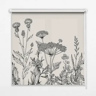Tulup Für Fenster Rollos 140x180cm Durchlässig Innenbereich - Graue Blumen