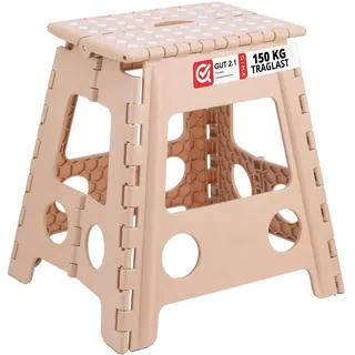 Relaxdays Klapphocker faltbar, Camping Hocker, großer Badhocker, bis 150 kg, Kunststoff, HBT: 39 x 39 x 32 cm, Farbwahl