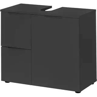 Xora Waschbeckenunterschrank , Schwarz , Metall , 1 Fächer , 2 Schubladen , einzeln stellbar , 70x60x35 cm , Fsc , stehend , Badezimmer, Badmöbel, Waschbeckenunterschränke