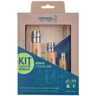 Opinel Outdoor Set mit Messer No. 12, No. 10, No. 6 und einem Buchenholzbrett, 254653, Buchenholz, Brown Or Natural Wood, Brown" Or "Natural Wood