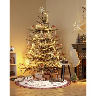Villeroy & Boch Design Teppich Nostalgic Shine Rund - Toy's Delight - Christbaum Decke, Weihnachten Tannenbaum & Weihnachtsbaum für Wohnzimmer, Schlafzimmer, Esszimmer, Flur - Rot Multifarben, 160 cm