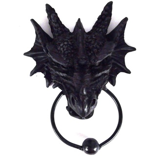 Nemesis Now, Schwarz Türklopfer, Drache, 23,5 cm, Polyresin, 20 cm