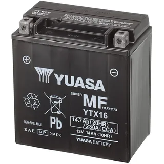 YUASA YTX16-BS 12V 230 Wartungsfreie VRLA-Motorradbatterie (CCA)