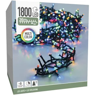 ECD Germany LED Lichterkette Cluster 36 m Grün