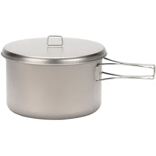 Snow Peak Titanium Cook & Save, Grau, 2 Liter, ultraleichter Kochtopf mit Titandeckel, für Camping & Outdoor, mit zusätzlichem Kunststoffdeckel zur Aufbewahrung und Netz-Tragesack