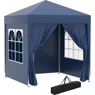 Outsunny Pavillon mit 4 Seitenwänden und Tragetasche, Wasserdicht, 2 x 2 m, Blau - Blau
