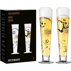 Bild RITZENHOFF Bier-Glas 330 ml - 2er Set Heldenfest - mit Fußball-Motiven, mehrfarbig - Made in Germany