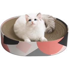 Bild von Kratzpappe für Katzen, Ovale Kratzmatte Katze Spielzeug Kratzmöbel Wellpappe, Kratzbrett Rund aus Qualitäts-Pappe, Kratzbretter Katze 44x34x10 cm