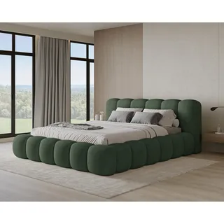 Chilly Design Polsterbett Stone Cord Stoff Grün 160x200 cm mit Stauraum Poso 14 - Grün