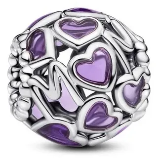 Pandora Offen gearbeitete Herzen Lila/Silber 793772C01