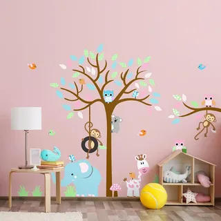 Wandsticker für Kinder, Motiv: Dschungel, Maße: 60 x 80 cm