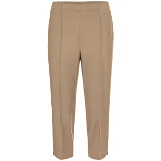 Caprihose GOLDNER "Sportive 7/8-Hose mit Biesen", Damen, Gr. 50, N-Gr, lila (sand), Obermaterial: 100% Polyester COOLMAX(R) PES(Coolmax)., normal, Hosen Caprihose, Ohne