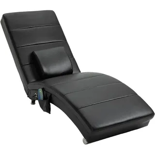 Homcom Relaxliege Kunstleder 58 x 87 x 163 cm Schwarz mit Massagefunktion