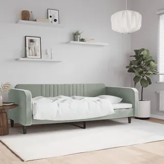 vidaXL Tagesbett Hellgrau 90x200 cm Samt - Grau