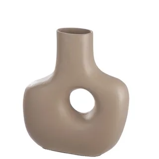 Casablanca Deko Vase Lochvase - wasserdichte Blumenvase aus Aluminium - Deko Wohzimmer Herbst - Dekoration Weihnachten Geschenk Geburtstag - Farbe. Beige Braun - Höhe 30 cm