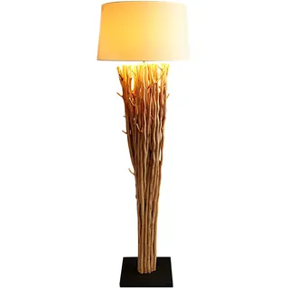 Lampe Stehlampe 175cm Holz Natur Beige Holzlampe Unikat Treibholz Leuchte