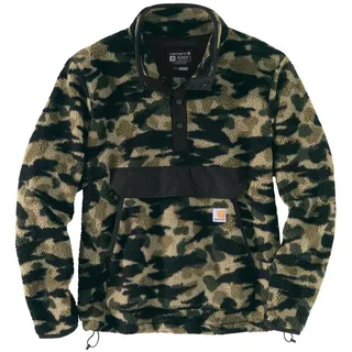 CARHARTT Relaxed Fit Duck Camo, Fleece-Pullover - Dunkelgrün/Grau/Schwarz - L