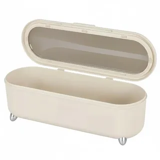 Eclove Besteckkasten mit Deckel, Besteck Aufbewahrungsbox mit Abnehmbarem Abtropfgitter, Besteck Abtropfbehälter Kunststoff, Küchenorgansierer für Stäbchen Messer Gabel und Löffel