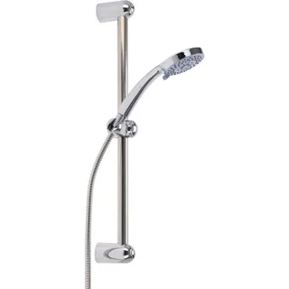 Bathroom Solutions® - Badezimmerset - Duschkopf und Schlauch mit 5 Funktionen Halterung - 8720573365185 - Silber