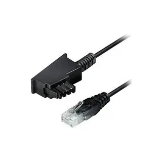 Maxtrack Telefon (analog) Anschlusskabel [1x TAE-F-Stecker - 1x LAN (10/100 MBit/s)] 10 m Schwarz