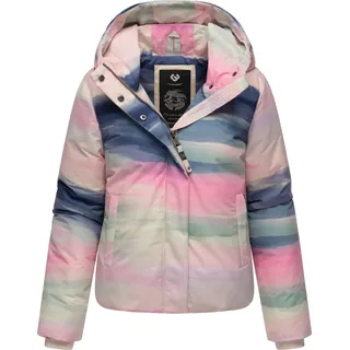 Winterjacke RAGWEAR "Winterjacke Amarrena", Damen, Gr. M, beige (ecru), Obermaterial: 100% Polyester PES.  Obermaterial: Futter: 100% Polyester PES. 100% Polyester PES., lässig geschnitten hüftlang, hoch geschlossener Ausschnitt, Ärmel ohne Ärmelschlitz Rippstrickbündchen, Jacken Winterjacke, Wasserdichte Damen Steppjacke mit modischem Farbverlauf