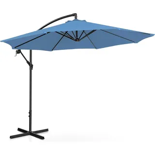 Uniprodo Ampelschirm - Blau - rund - Ø 300 cm - neigbar - Blau