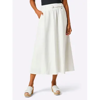 Bahnenrock CREATION L PREMIUM, Damen, Gr. 22, beige (ecru), 100% Leinen, unifarben, wadenlang, Röcke Bahnenrock