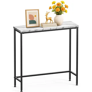 VOUNOT Konsolentisch Schmal 75x24x75 cm Weiß