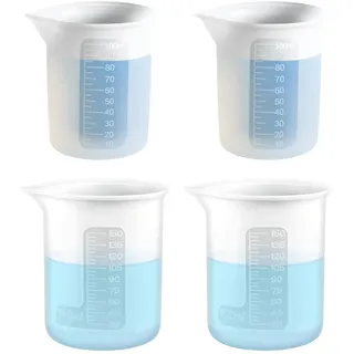 4 Stück Waschmittel Dosierhilfe,2Waschkugel für Flüssigwaschmittel,Silikon Messbecher,Fassungsvermögen 150 ml,100ml,für Flüssigwaschmittel,Heimwerker Basteln, DIY-Bastel,Wachsen,Küche