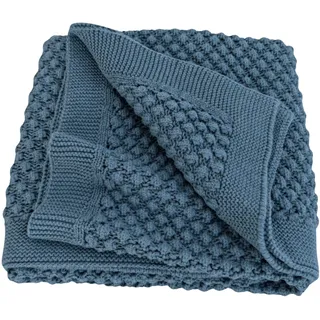 Betty Bean | Baby Strickdecke aus Bio-Baumwolle 100 x 80 cm | GOTS-zertifiziert, dick gestrickt, für Kinderwagen & Neugeborene, waschbar bei 40 °C