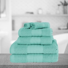 Brentfords Waschlappen, super saugfähig und schnell trocknend, 100% Baumwolle, hochwertig, 30 x 30 cm, 1 Towel Aquablau