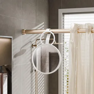 TAILI Duschspiegel Antibeschlag für Reisen, Rasierspiegel Dusche, Abnehmbarer & Bohrfreier Nebelfrei Duschspiegel für Badezimmer, Bruchsicher & Wasserdicht Rasierspiegel für Dusche, Weiß & Rund