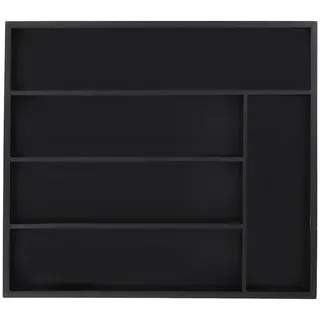 Relaxdays Besteckkasten Bambus 5 Fächer 34 x 5 x 30 cm Schwarz