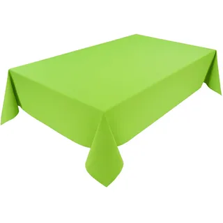 Hochwertige Tischdecke aus Minimate Gewebe. Modern, glatt, breiter Saum, bügelfrei, strapazierfähig, waschbar, trocknergeeignet. Küche und Wohnzimmer. Größe und Farbe wählbar. (Lindgrün, 140 x 220)