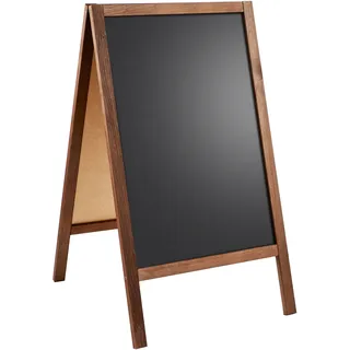Kundenstopper Holz WOOD-STOP Lite S, 44 x 66 cm Kreidetafel, holzoptik