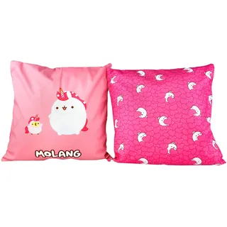 Molang & Piupiu Kissenbezug 40 x 40 cm – 2 Dekokissen Einhorn - Zierkissen für die Couch -Kissenbezüge in 6 Verschiedene Motive zum Sammeln