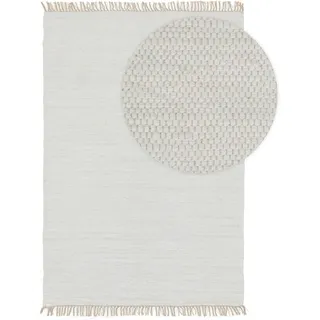 Tom benuta Basic Baumwollteppich Tom Creme 70x120 cm - Handgewebter Wohnzimmer Teppich - 100% Recycelte Baumwolle - für Fußbodenheizung geeignet