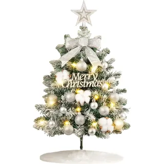 Künstlicher Weihnachtsbaum 60cm LED Beleuchtung & Kugeln Mini Tannenbaum