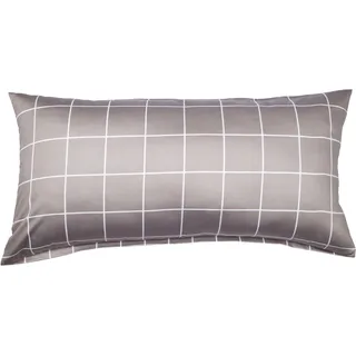 JANINE Wendebettwäsche Karo Streifen, modern classic Kissenbezug einzeln 40x80 cm, | vulkan - grau