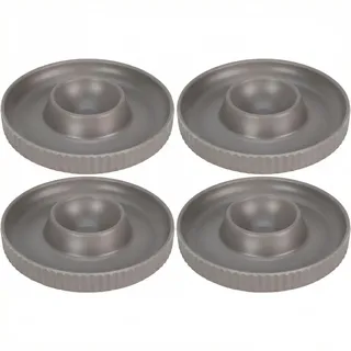 MIJOMA Eierbecher 4er Set 9,8 x 1,8 cm – grau mit mattem Finish – rutschfeste Form für Frühstücksei – Eierhalter stapelbar für Tisch und Brunch