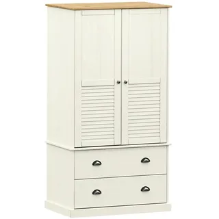 vidaXL Kleiderschrank VIGO Weiß 90x55x176 cm Massivholz Kiefer