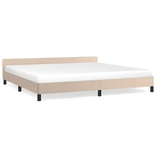 vidaXL Bettgestell mit Kopfteil ohne Matratze Cappuccino 200x200 cm - Braun