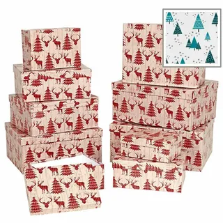 Dekoboxen-Set Weihnachten 10-teilig Kisten Schachteln Weihnachtsdeko weihnachten