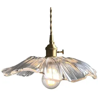 Hobaca® E27 Lotus blatt Glas Gold Kupfer Modern Nordische Pendelleuchten Hängelampe Küche Insel Leuchte Essen Hanglampe Wohnzimmer Pendelleuchte